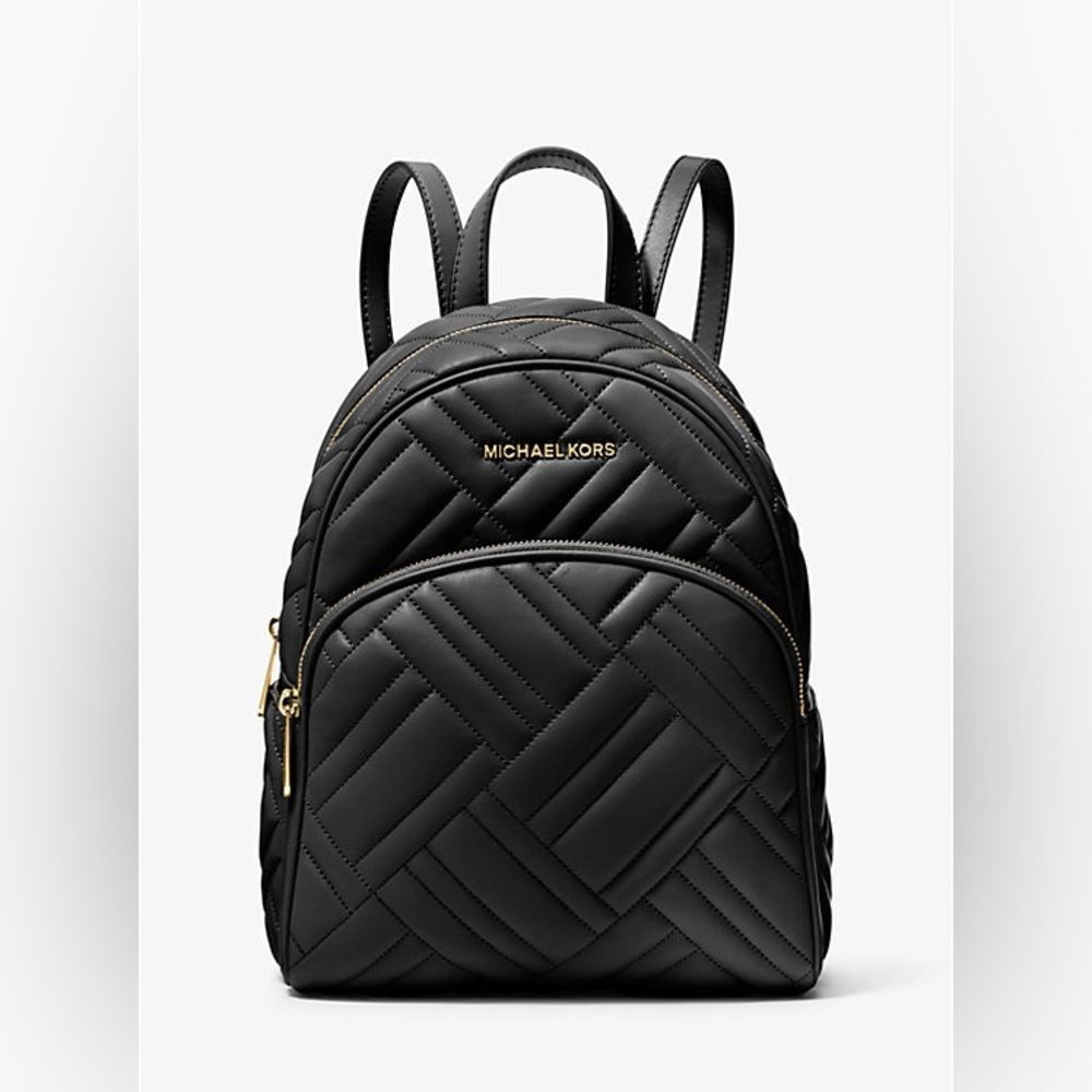 Michael Kors Abbey Medium Quilted Leather Backpack | Black